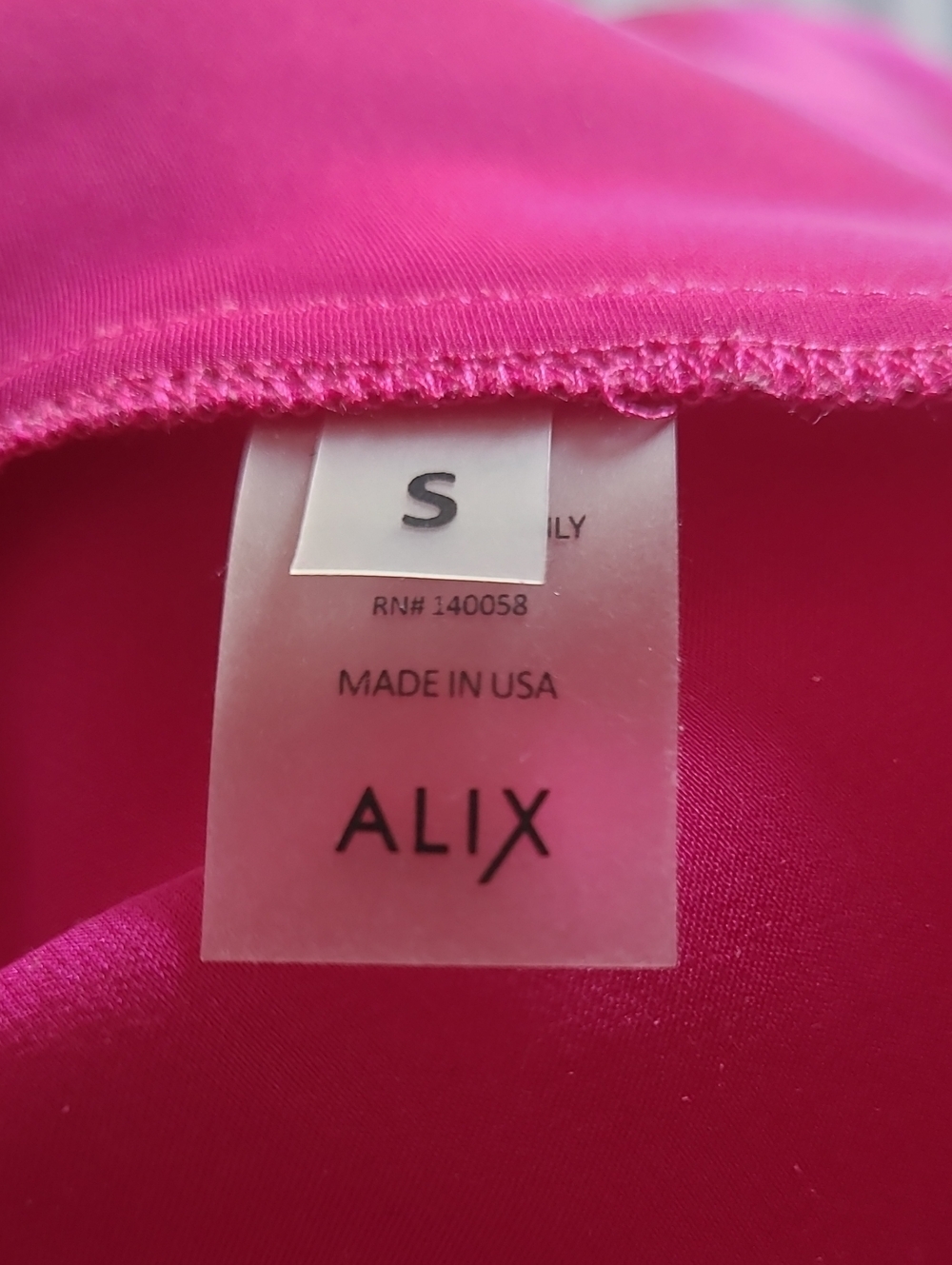 Alix NYX 100% Silk Quincy Midi Slip Dress Magenta Pink Drape Back Wmn Small Chic - Picture 12 of 16